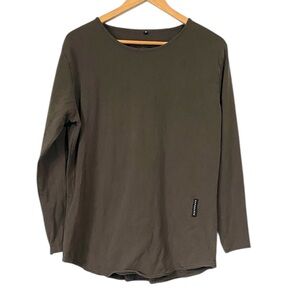 Alphalete Long Sleeve brown round neck Shirt workout athletic medium